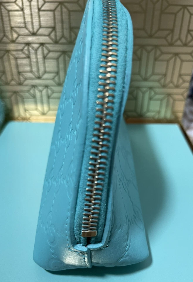GUCCI GG Guccissima кожи косметики сумка Италии Aqua tiffany - Изображение 3 из 4