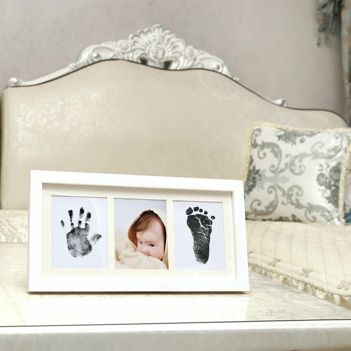 Baby Handprint and Footprint Photo Frame Kit for Newborn Boys and