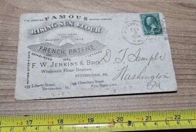 Vtg F. W. Jenkins & Bro Pittsburgh Rising Sun Flour Advertising Empty Envelope