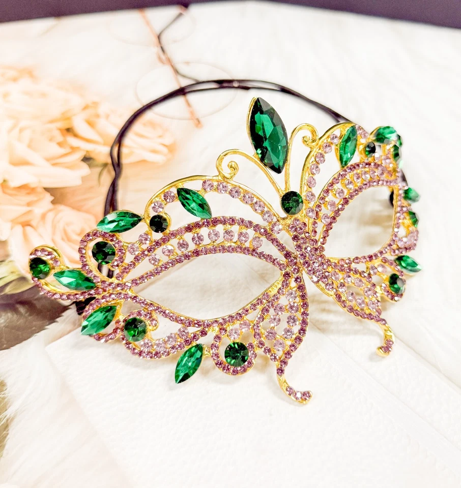 Mardi Gras Mask, Masquerade mask, Party Mask, Rhinestone Mask, Butterfly Mask - Image 4 of 4