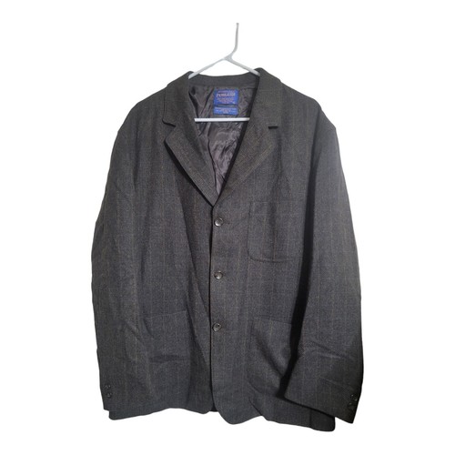 Pendleton Sakko Herren XL braun Fensterscheibe Mantel Blazer Schurwolle elegant adrett