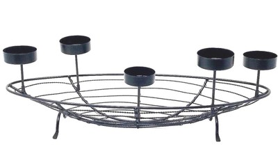 Vintage Wrought Iron Tiered Candelabra Mantle Candle Holder Stand