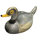 VTG 1980 Vetri Di Murano Formia Glass Duck Silver Gold Black 9 Inches Long Italy