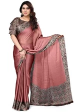 Indian Chiffon Saree With Unstitched Blouse Piece Party Wedding Wear For Women