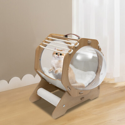 Pet Product Bed Warm And Cozy MDF Cat Furniture C Capsule Spaceship Cat House