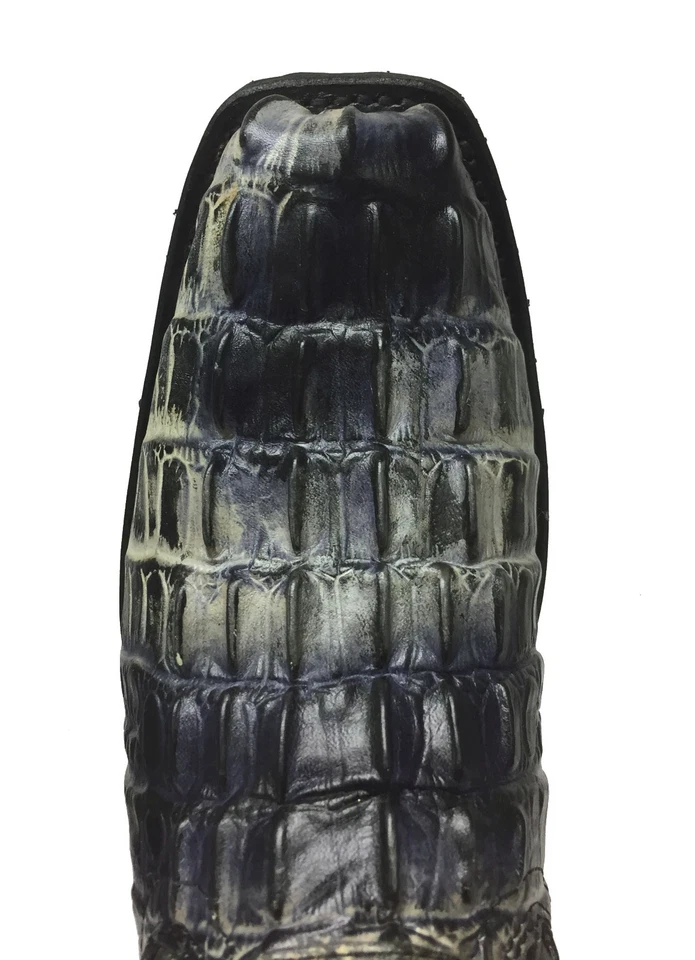 Mens Western Motorcycle Boot Crocodile Alligator Print Leather Multi Tone Size 8 - Image 3 of 4