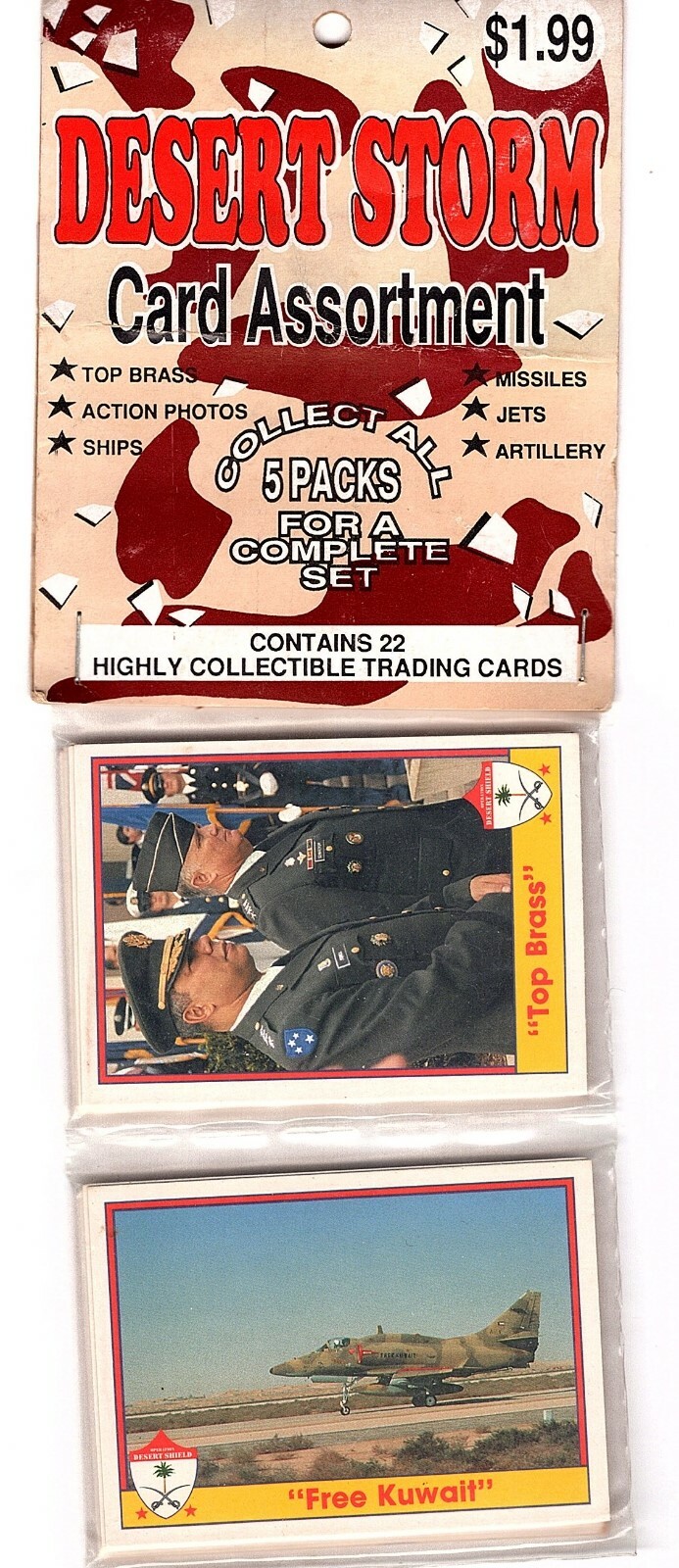 DESERT STORM TRADING CARDS UNOPENED PACK OF 22 CARDS BY PACIFIC CARDS
