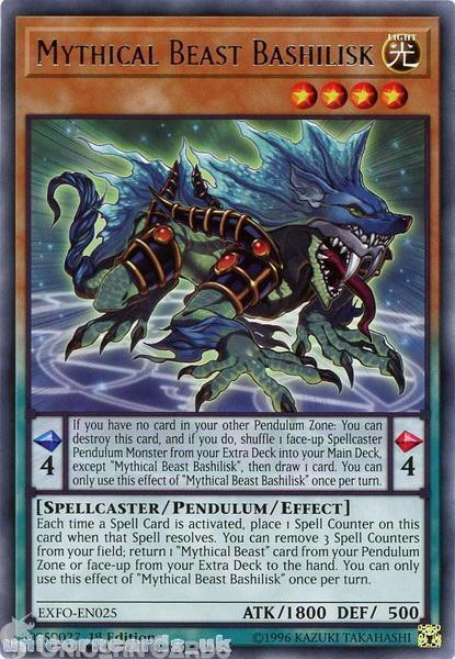 EXFO-EN025 Mythical Beast Bashilisk Rare 1st Edition Mint YuGiOh Card