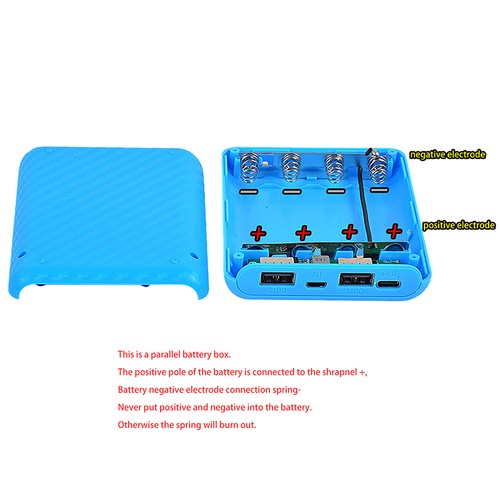 4 Slots 18650 Battery Box Case DIY Power Mini Solderless Power Supply Housing - Afbeelding 8 van 16