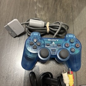 Sony PlayStation 1 SCPH-9001 PS1 Console, Cables & Island Blue Controller TESTED
