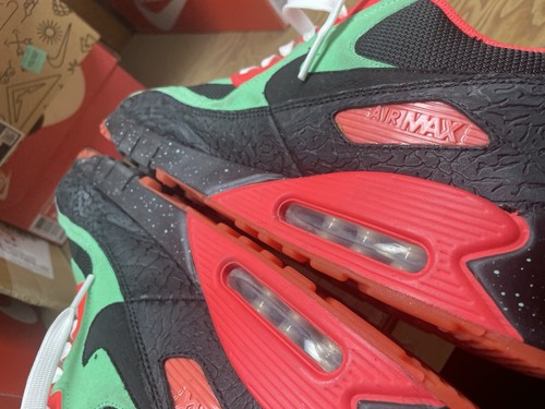 Nike Air Max 90 Custom By You id 12.5 Infrared Green Elephant Print 👀👀 - Picture 10 of 15