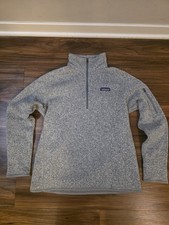 Patagonia Better Sweater Womens Large Gray 1/4 Zip Pullover Fleece EUC