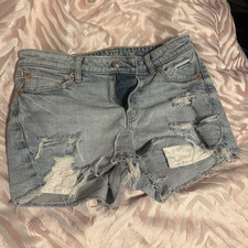 Women s Light Wash Blue Distressed Denim Cut Off Shorts Size 4 Regular 5-Pkt