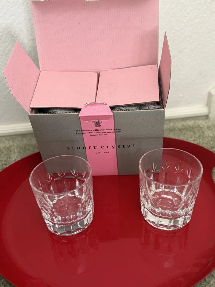 NIB Stuart Crystal Whisky Glass Tumbler Set of 2 - Image 2 of 4