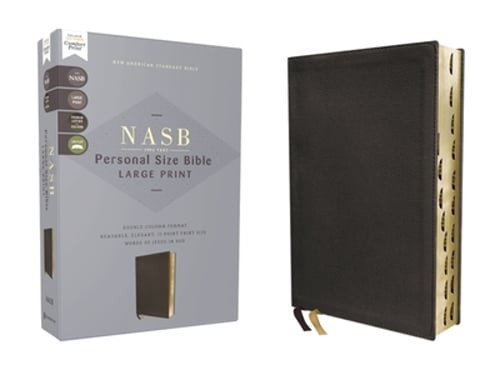 NASB Personal Size Large Print Bible in Genuine Black or Red Calfskin Leather