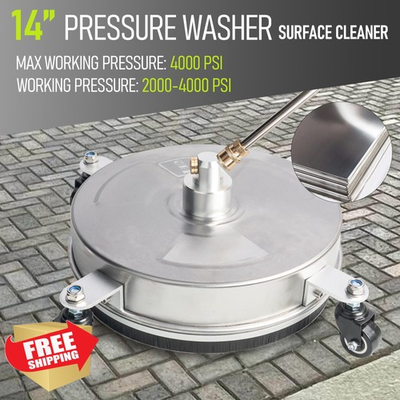 #ad Hourleey 14quot; Pressure Washer Surface Cleaner 4000 PSI 1 4quot; Quick Connect $79.99