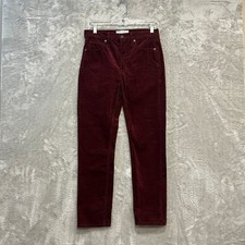 Gap Corduroy Pants Womens 4R Burgundy Vintage Slim High Rise Stretch Trousers