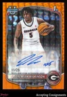 2025 Bowman Chrome Orange Geo Refractor Jeremiah Wilkinson 1st ROOKIE AUTO 11/25