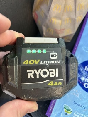 Ryobi 40V 4 Ah Li-Ion Battery OP40401- 4 Blinking Green Lights