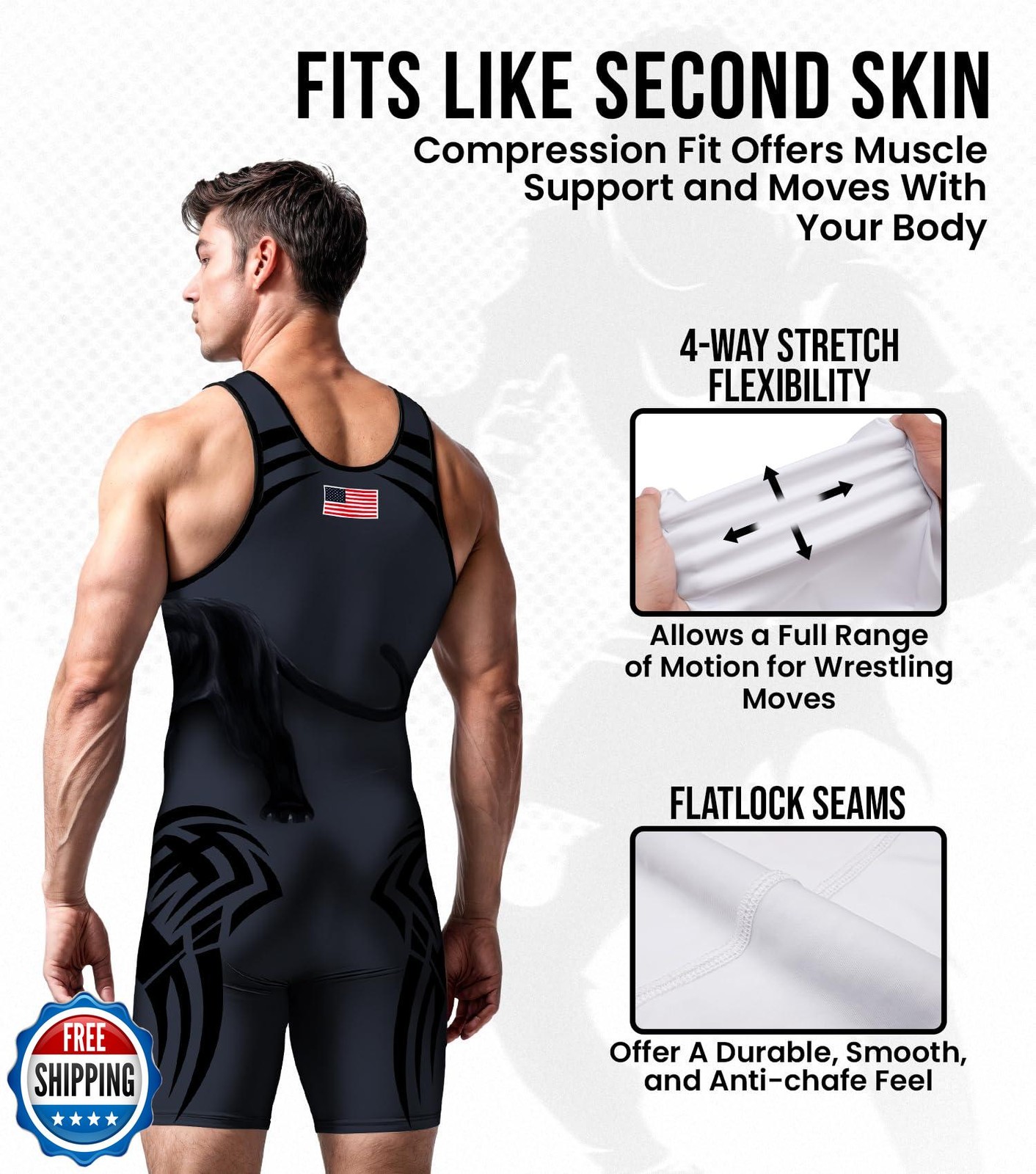 Exxact Sports Sublimated Men's Wrestling Singlet, High-Performance Powerlifti