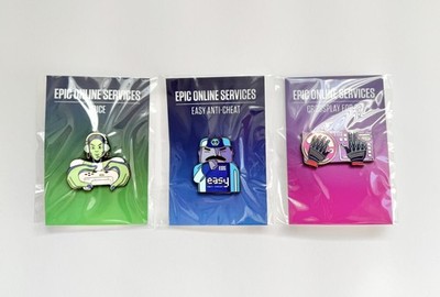 Epic Games Online Service Pins (Set of 3) BRAND NEW! RARE.