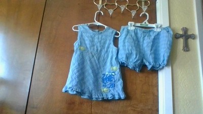 Samara 3T Ocean Theme 2-Pc Summer Outfit: Bloomer Bottoms & Tunic Tank Top