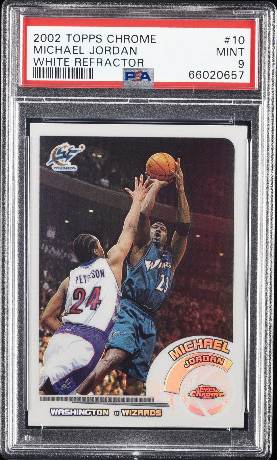 2002 TOPPS CHROME WHITE REFRACTOR #10 MICHAEL JORDAN 117/249 PSA 9