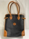 Vintage Dooney & Bourke Black Tan All Weather Leather Tote Handbag COA