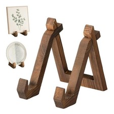ALOVQZEMRI Plate Display Stand, 6 Inch Wood Holder Stand for Brown