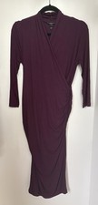 Isabella Oliver Maternity Nursing Midi Dress Burgundy Size 2