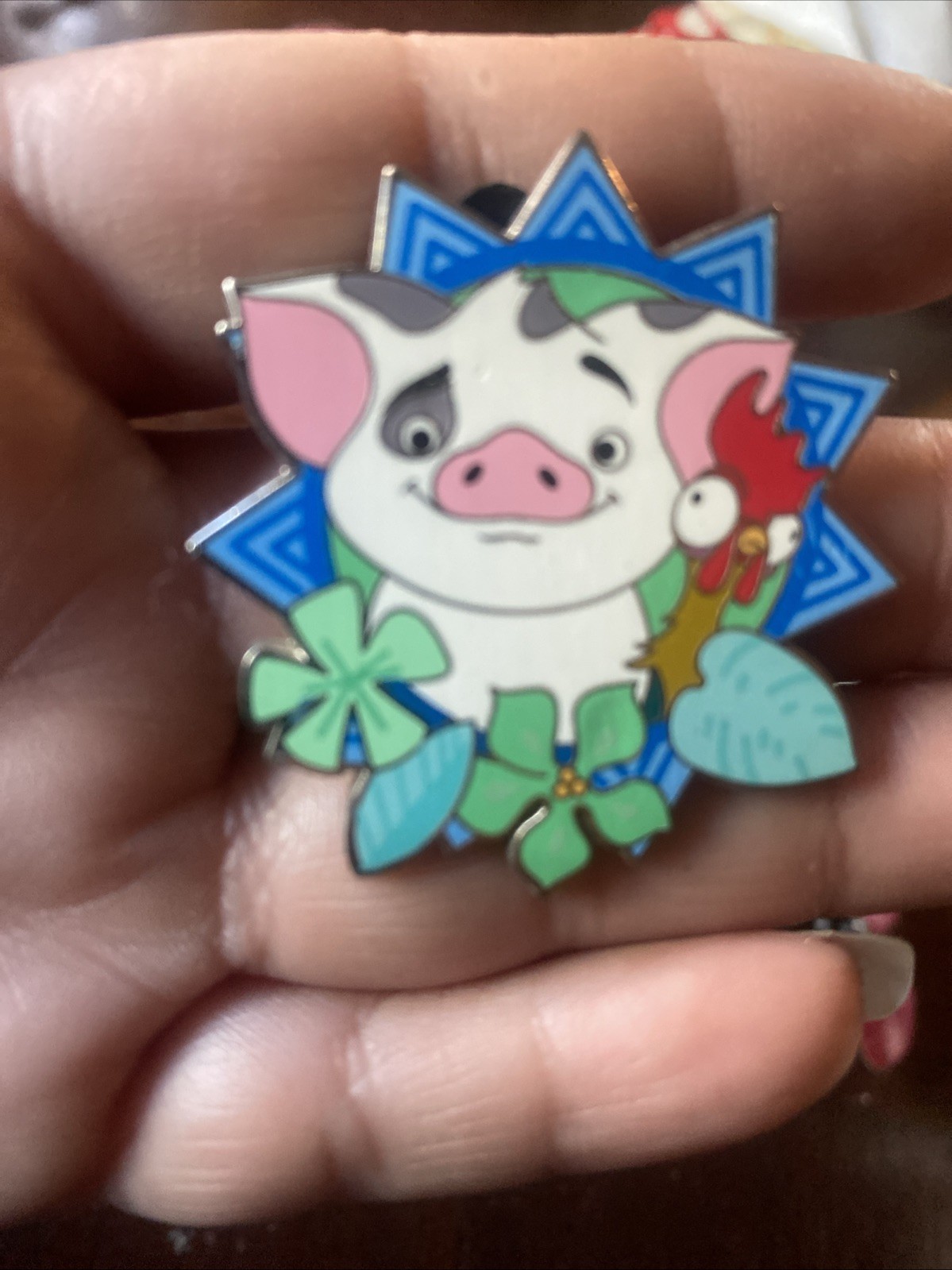 Disney Pua Pig Hei Hei Moana Floral Frame 3D Trading Pin 2019