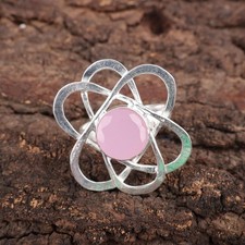 Christmas Sale 925 Sterling Silver Rose Chalcedony Band Delicate Ring Jewelry