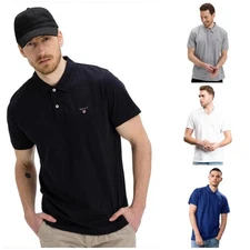 Gant Men's Polo Shirt Casual Short Sleeve Regular Fit Cotton Collared Shirt