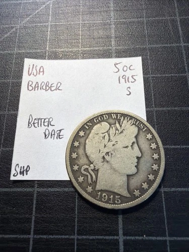 USA Silver Barber Half Dollar 1915-S