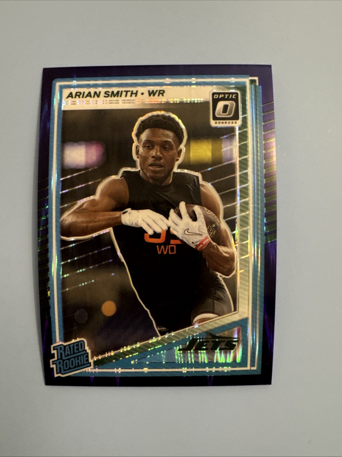 2025 Panini Donruss Optic Arian Smith Rated Rookie Purple Shock Prizm