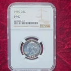 1955 Proof Washington Quarter 25C Silver NGC PF67 KM#164 Philadelphia