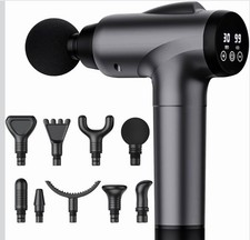 Massage Gun Deep Tissue Percussion Massager, 30 Speeds, 9 Heads, Pain Relief Pro