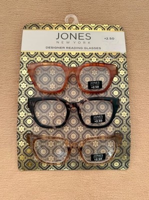 Jones New York NEU Lesebrille DREI Paar Designer Toning Gestell +2,50