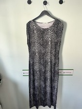 Ladies Oasis Leopard Print Midi Dress Size M, Uk 12, Stretch, 🍃Charity 🍃