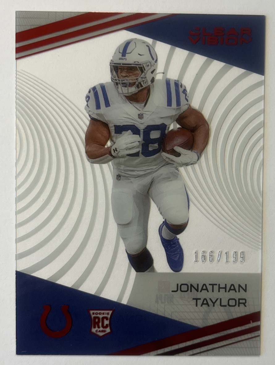 Jonathan Taylor Panini Chronicles Clear Vision Rookies #CV7 Red