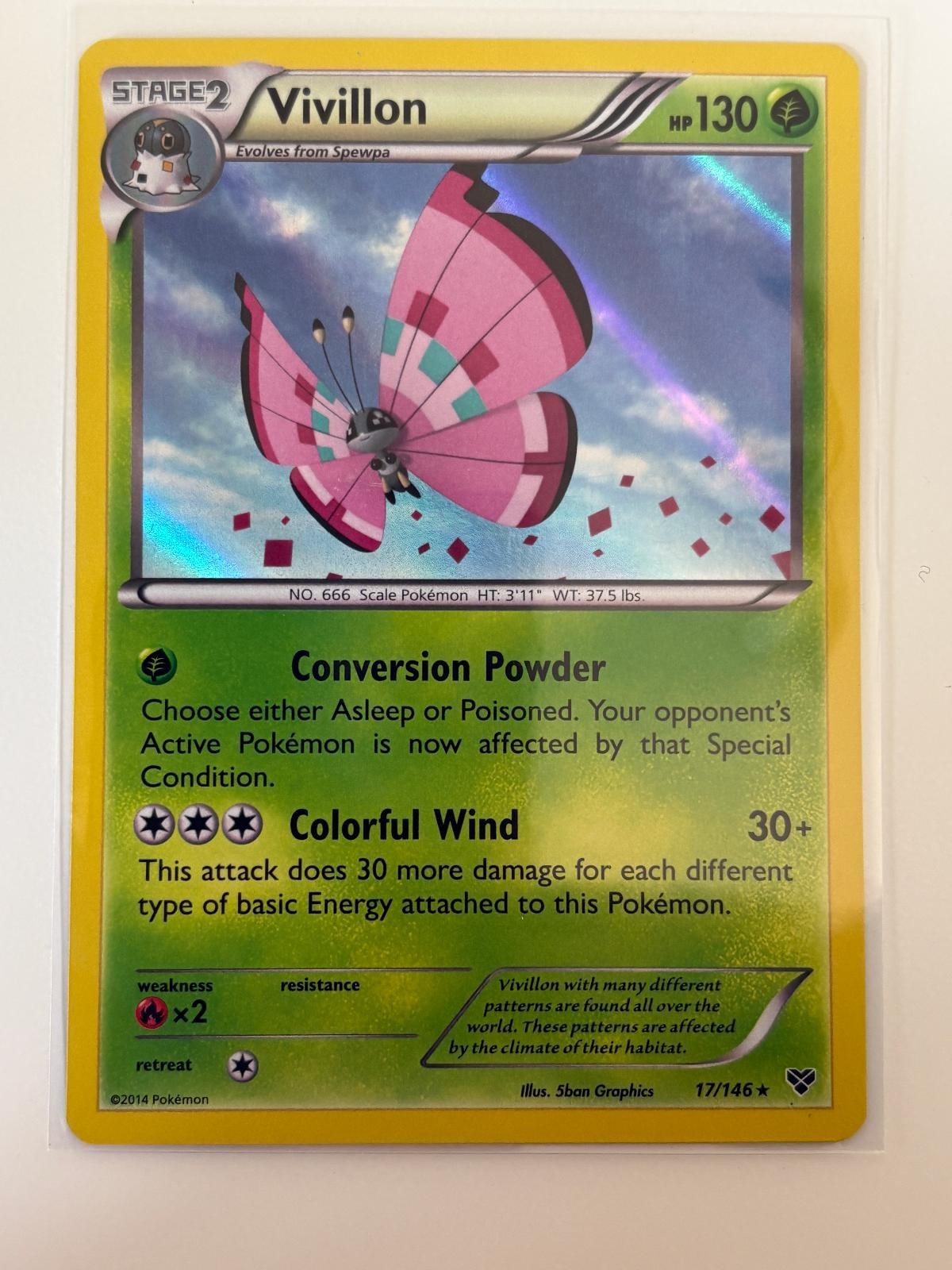 Vivillon 17/146 Holo Rare XY Pokemon Lightly Played