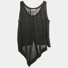 Balenciaga Black Stretch Knit Asymmetric Tank Top S