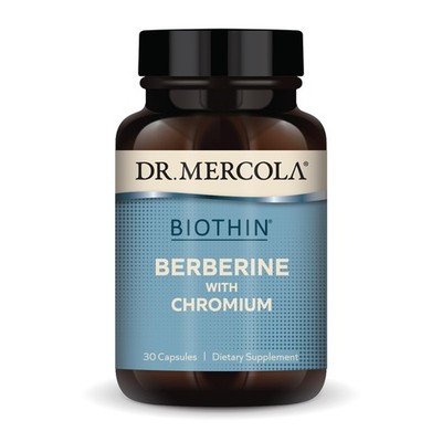 Dr. Mercola Biothin Berberine Chromium 30 Caps Metabolic Support Non-GMO Glucose
