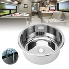 12 Inch Single Bowl Bar Sink Polished Stainless Steel Round Kitchen Sink Wi HAJR