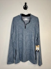 Chubbies - Men's Movementum Quarter Zip Pullover - The Calm Palm - NWT - XL