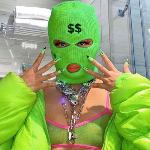 3 Löcher Gestrickt Mütze Ski Snowboard Hut Volle Gesichts maske Sturmhauben-Hut - Bild 5 von 15