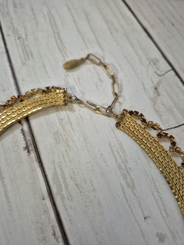 Collana Vintage Anni 60 Pennino MCM Maglia Oro Lusso Swag Girocollo Fantasia - Foto 6 di 8