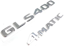 #2 CHROME GLS400 + 4MATIC REPLACEMENT FOR MERCEDES REAR TRUNK EMBLEM BADGE DECAL