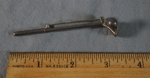 Vintage Large Sterling Silver Golf Ball & Club Driver Brooch