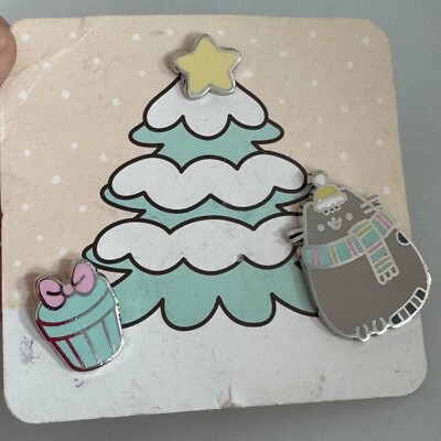 2017 Pusheen Box Exclusive Culturefly 3 Pin Set Christmas Winter